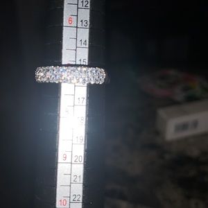 🆑 Platinum plated wedding ring, band, diamond ring is fake, cubic zirconia